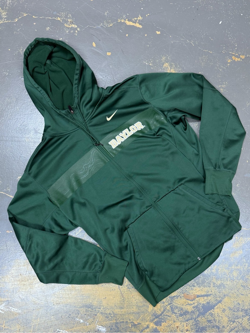 Nike Baylor Bears Full Zip Hooded Sweater 927811-323 XL NCAA Football Basketball